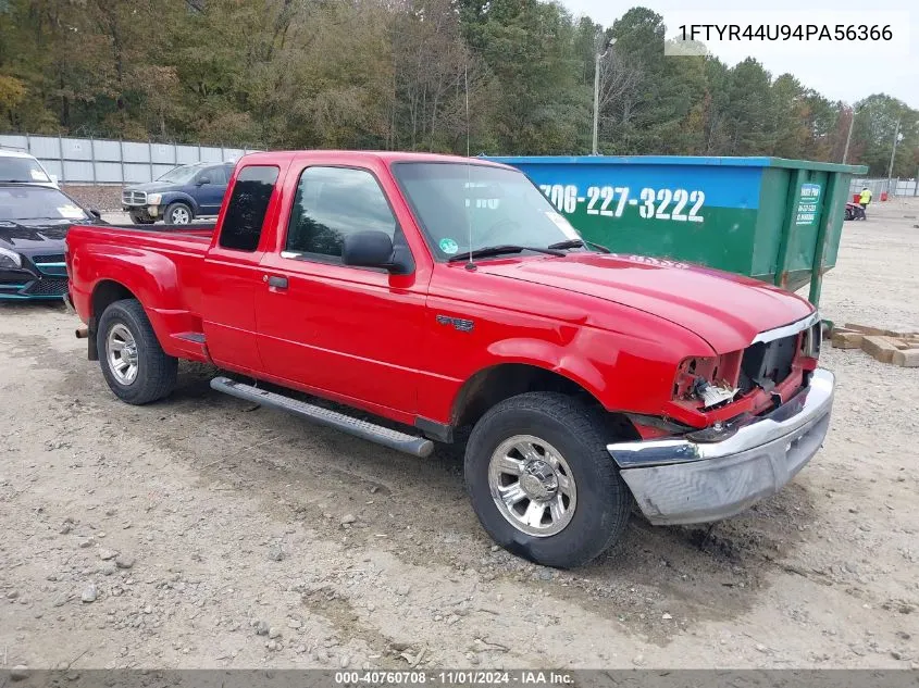 2004 Ford Ranger Edge Deluxe/Tremor Plus/Xlt Appearance VIN: 1FTYR44U94PA56366 Lot: 40760708