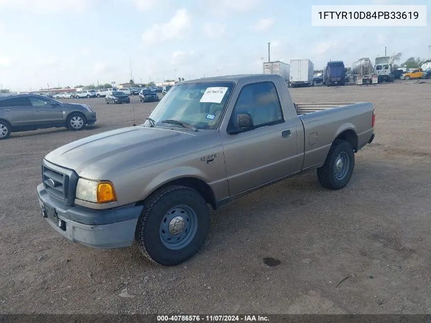 2004 Ford Ranger Xl/Xlt VIN: 1FTYR10D84PB33619 Lot: 40786576