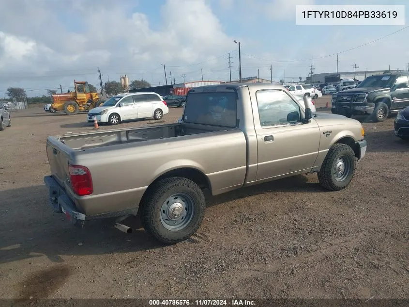 2004 Ford Ranger Xl/Xlt VIN: 1FTYR10D84PB33619 Lot: 40786576