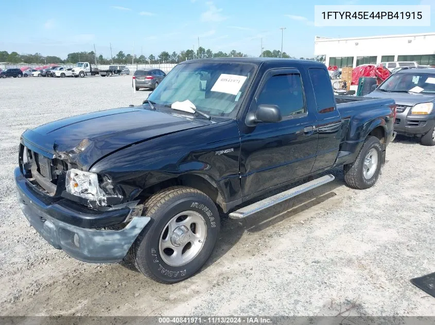 2004 Ford Ranger Edge/Tremor/Xlt/Xlt Fx4 Off-Road VIN: 1FTYR45E44PB41915 Lot: 40841971