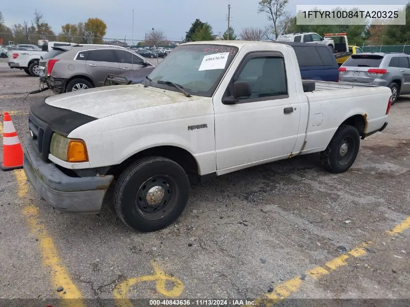 2004 Ford Ranger Xl/Xlt VIN: 1FTYR10D84TA20325 Lot: 40843636