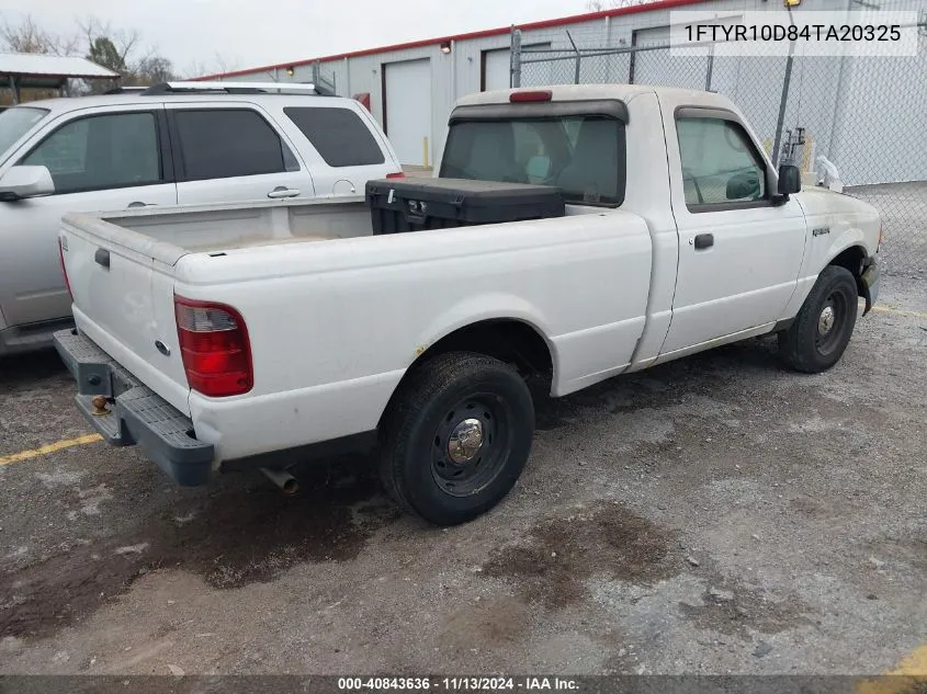 2004 Ford Ranger Xl/Xlt VIN: 1FTYR10D84TA20325 Lot: 40843636