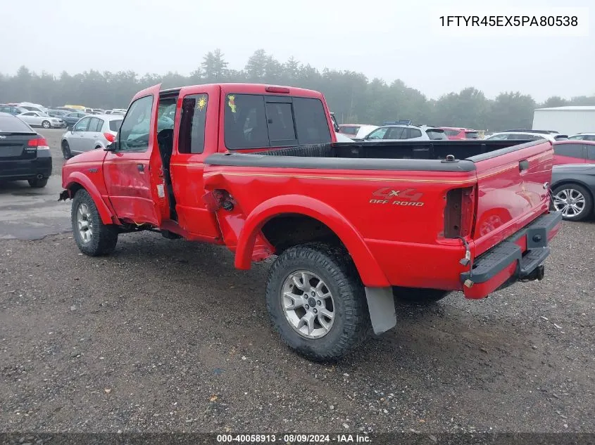 2005 Ford Ranger Edge/Fx4 Level Ii/Fx4 Off-Road/Xlt VIN: 1FTYR45EX5PA80538 Lot: 40058913