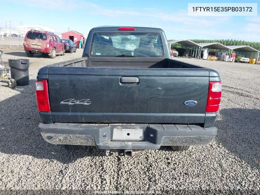 2005 Ford Ranger Edge/Xl/Xlt VIN: 1FTYR15E35PB03172 Lot: 40146960