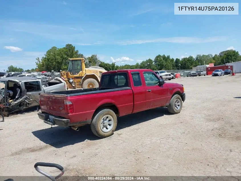 2005 Ford Ranger Edge/Stx/Xl/Xlt VIN: 1FTYR14U75PA20126 Lot: 40224384