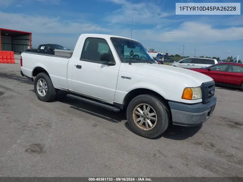 2005 Ford Ranger Xl/Xls/Xlt VIN: 1FTYR10D45PA26228 Lot: 40361733