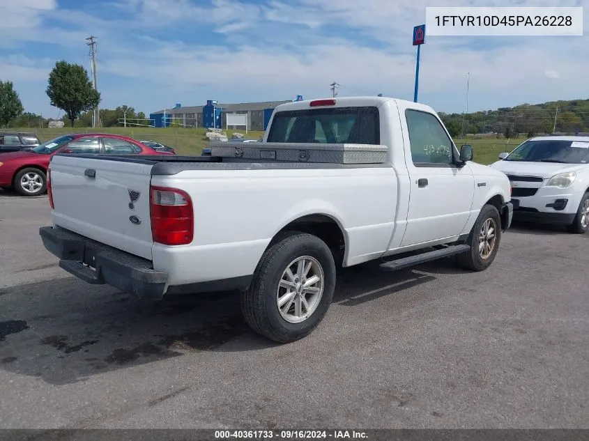 2005 Ford Ranger Xl/Xls/Xlt VIN: 1FTYR10D45PA26228 Lot: 40361733