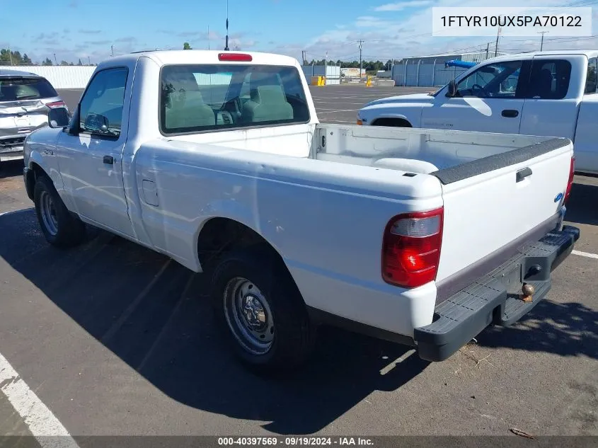 2005 Ford Ranger Edge/Stx/Xl/Xls/Xlt VIN: 1FTYR10UX5PA70122 Lot: 40397569