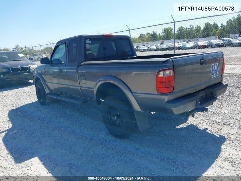 2005 Ford Ranger Edge/Stx/Xl/Xlt VIN: 1FTYR14U85PA00578 Lot: 40549804