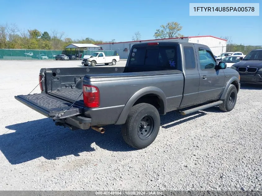 2005 Ford Ranger Edge/Stx/Xl/Xlt VIN: 1FTYR14U85PA00578 Lot: 40549804