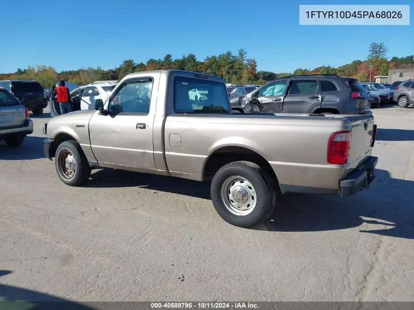 2005 Ford Ranger Xl/Xls/Xlt VIN: 1FTYR10D45PA68026 Lot: 40588795