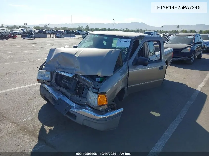 2005 Ford Ranger Edge/Stx/Xl/Xlt VIN: 1FTYR14E25PA72451 Lot: 40599168