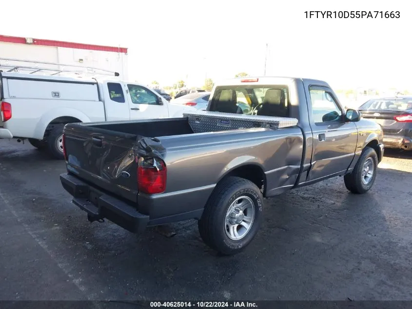 2005 Ford Ranger Xl/Xls/Xlt VIN: 1FTYR10D55PA71663 Lot: 40625014