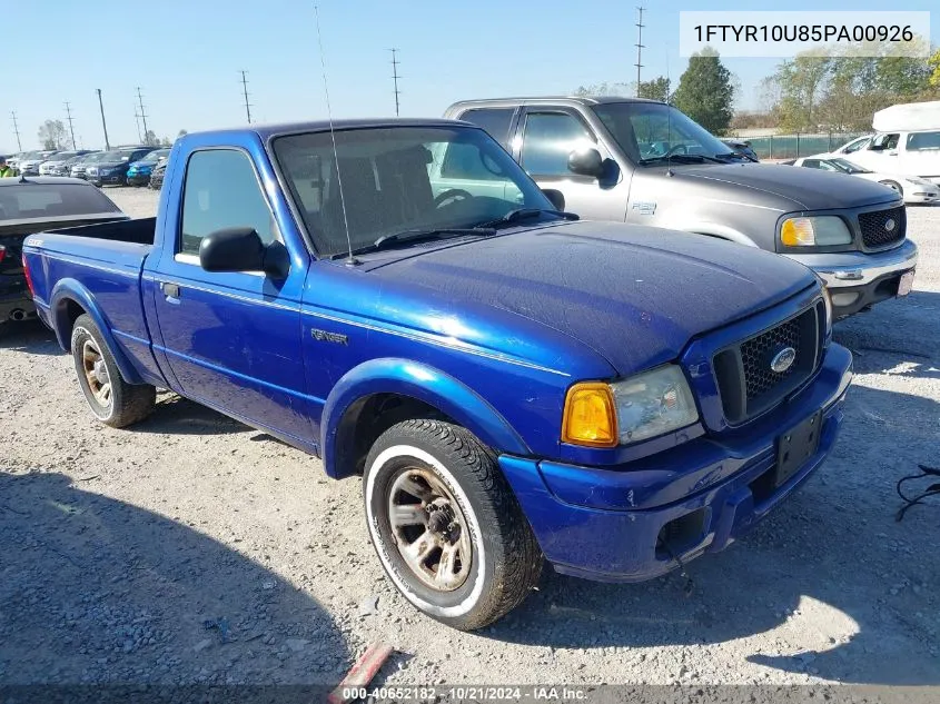 2005 Ford Ranger Edge/Stx/Xl/Xls/Xlt VIN: 1FTYR10U85PA00926 Lot: 40652182