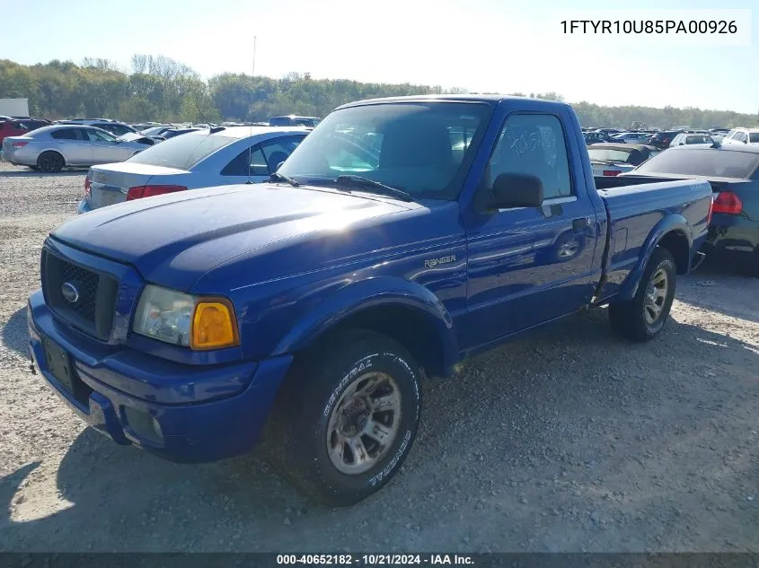 2005 Ford Ranger Edge/Stx/Xl/Xls/Xlt VIN: 1FTYR10U85PA00926 Lot: 40652182