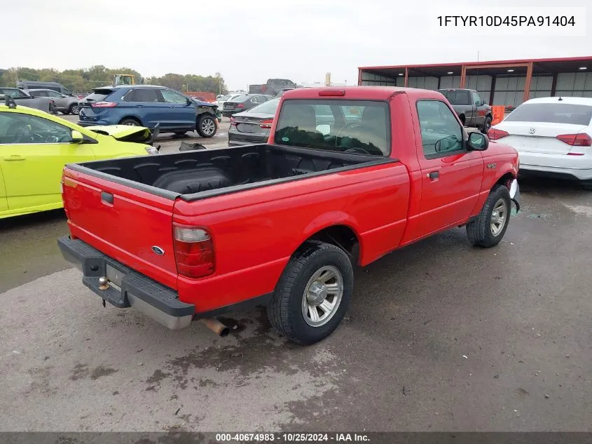 2005 Ford Ranger Xl/Xls/Xlt VIN: 1FTYR10D45PA91404 Lot: 40674983