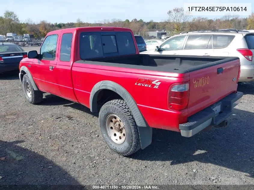 2005 Ford Ranger Edge/Fx4 Level Ii/Fx4 Off-Road/Xlt VIN: 1FTZR45E75PA10614 Lot: 40711350