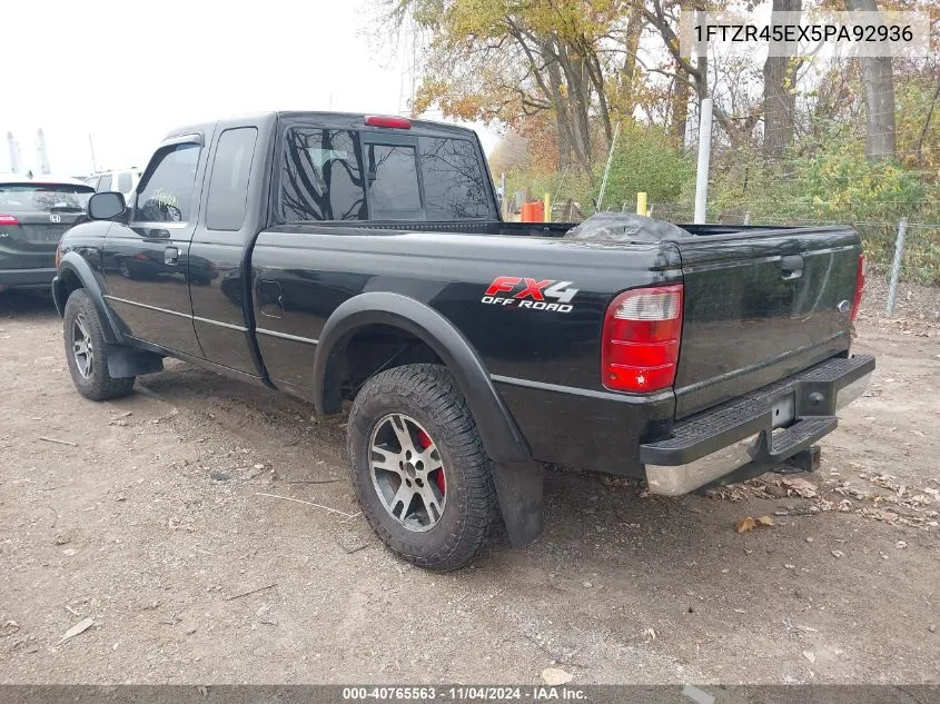 2005 Ford Ranger Edge/Fx4 Level Ii/Fx4 Off-Road/Xlt VIN: 1FTZR45EX5PA92936 Lot: 40765563