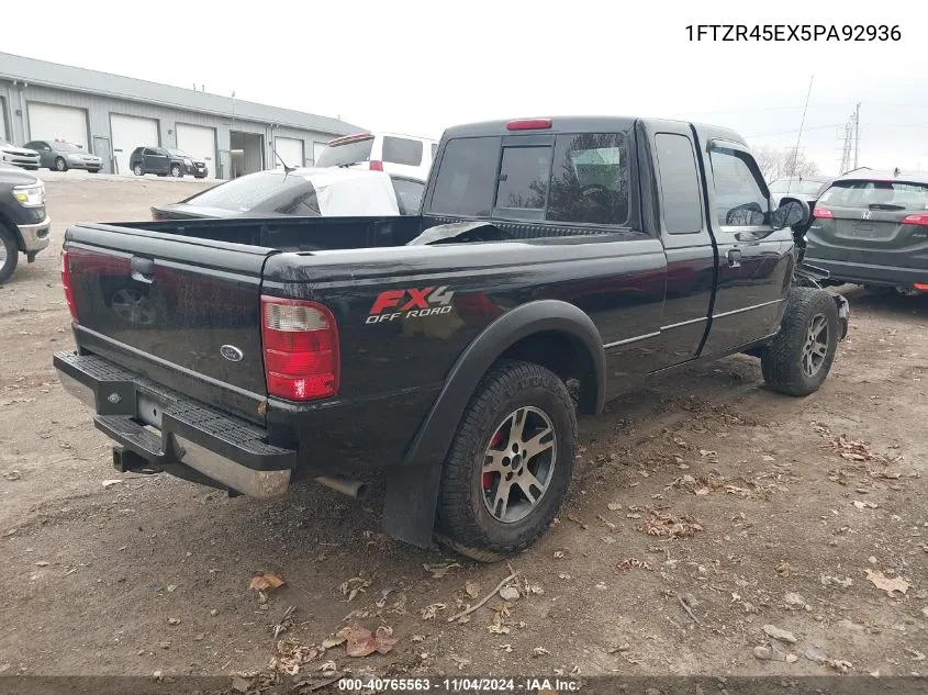 2005 Ford Ranger Edge/Fx4 Level Ii/Fx4 Off-Road/Xlt VIN: 1FTZR45EX5PA92936 Lot: 40765563