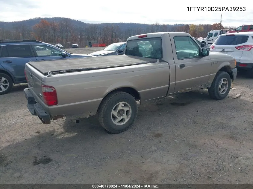 2005 Ford Ranger Xl/Xls/Xlt VIN: 1FTYR10D25PA39253 Lot: 40778924