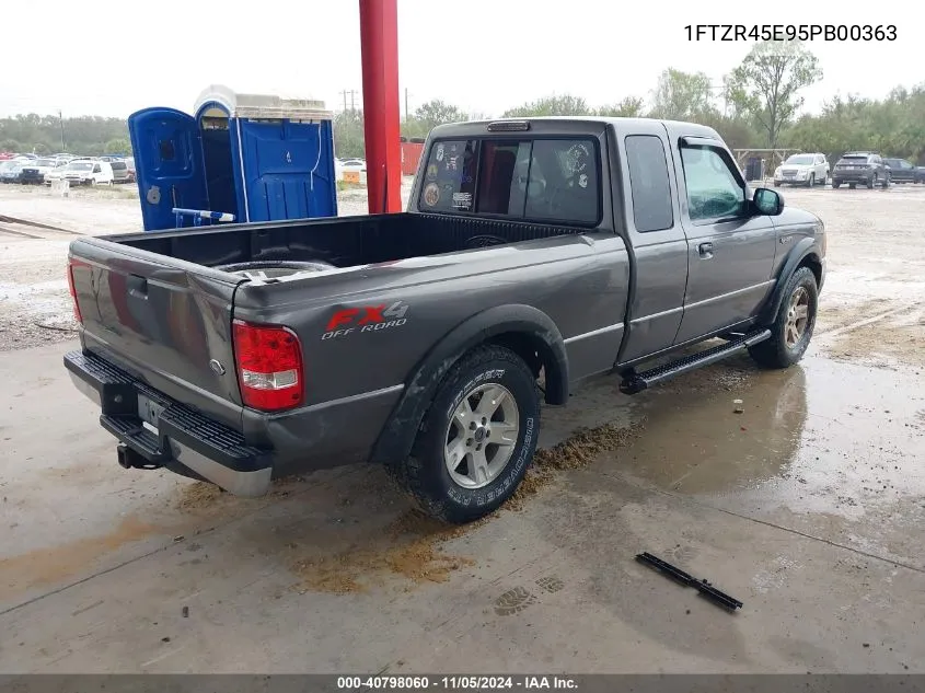 2005 Ford Ranger Edge/Fx4 Level Ii/Fx4 Off-Road/Xlt VIN: 1FTZR45E95PB00363 Lot: 40798060