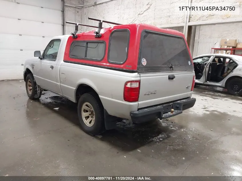 2005 Ford Ranger Edge/Xl/Xlt VIN: 1FTYR11U45PA34750 Lot: 40897781