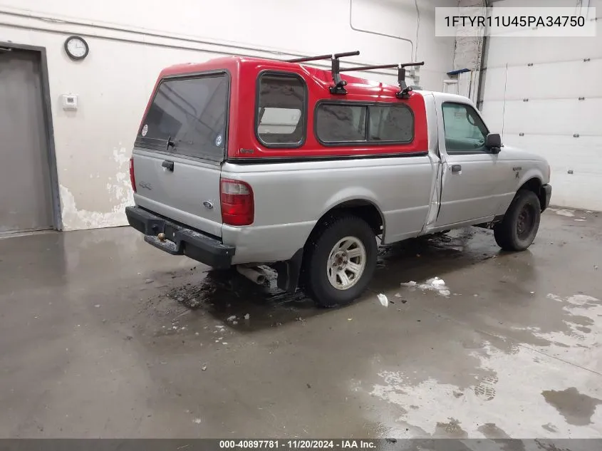 2005 Ford Ranger Edge/Xl/Xlt VIN: 1FTYR11U45PA34750 Lot: 40897781