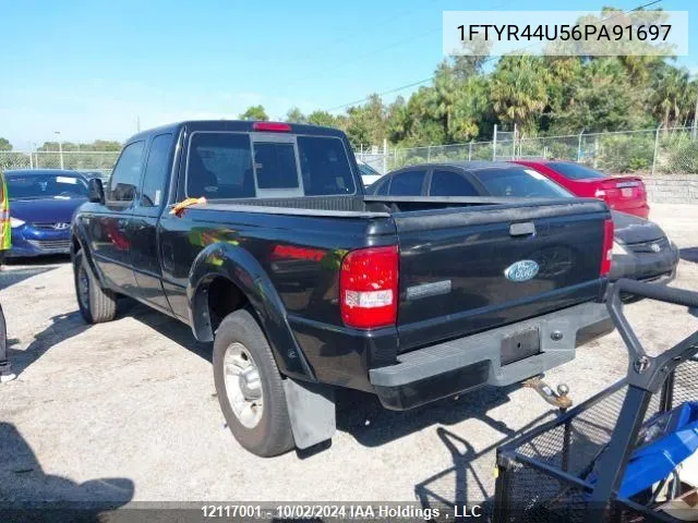 2006 Ford Ranger Super Cab VIN: 1FTYR44U56PA91697 Lot: 12117001