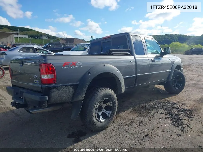 2006 Ford Ranger Fx4 Level Ii/Fx4 Off-Road/Sport/Xlt VIN: 1FTZR45E06PA32018 Lot: 39749029