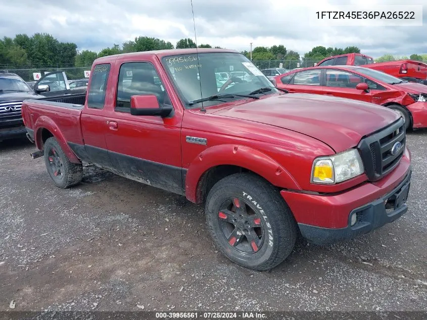 2006 Ford Ranger Fx4 Level Ii/Fx4 Off-Road/Sport/Xlt VIN: 1FTZR45E36PA26522 Lot: 39956561