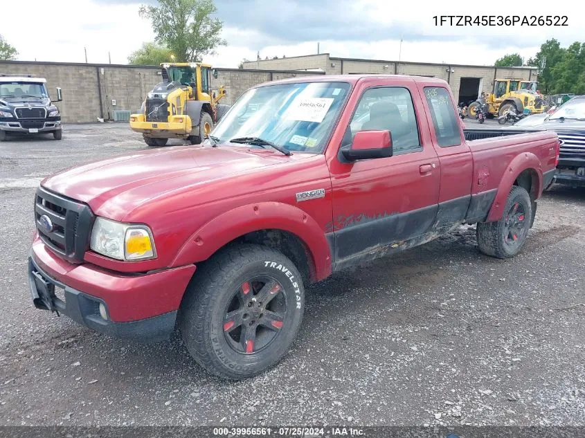 2006 Ford Ranger Fx4 Level Ii/Fx4 Off-Road/Sport/Xlt VIN: 1FTZR45E36PA26522 Lot: 39956561