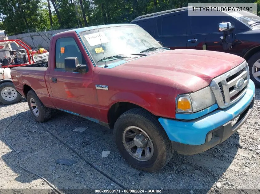 2006 Ford Ranger VIN: 1FTYR10U06PA78490 Lot: 39963171