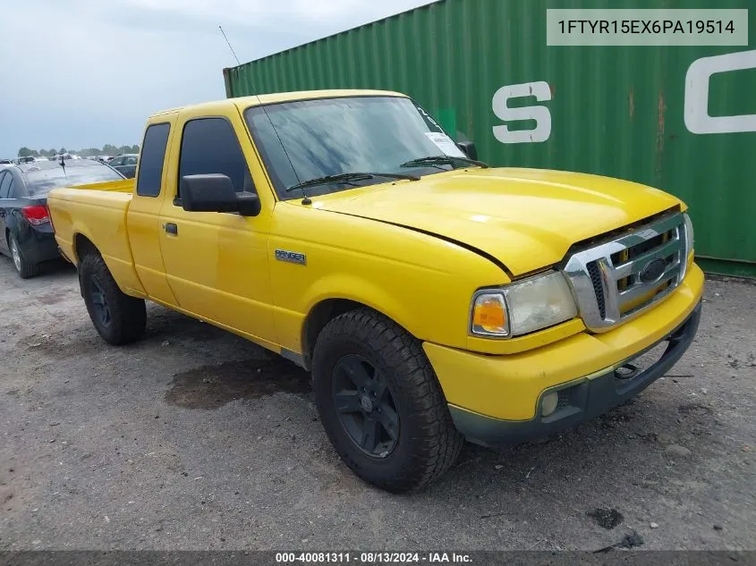 2006 Ford Ranger Fx4 Off-Road/Sport/Xl/Xlt VIN: 1FTYR15EX6PA19514 Lot: 40081311