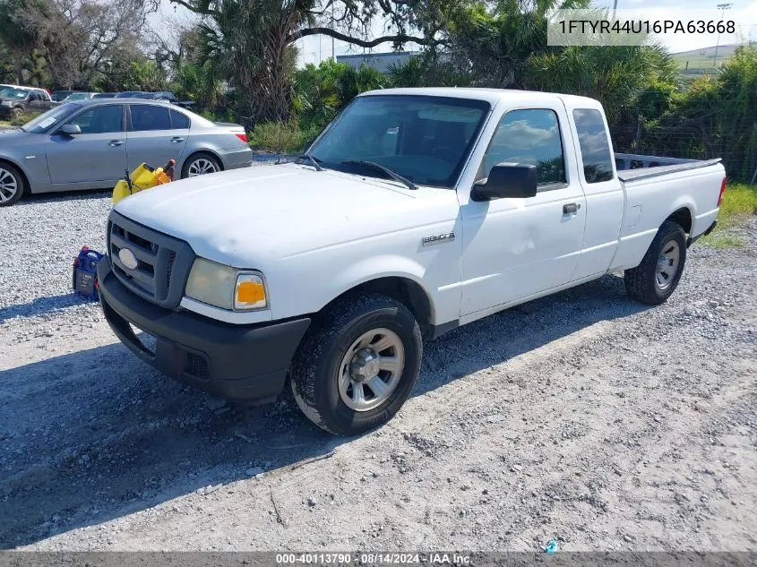 2006 Ford Ranger Sport/Stx/Xlt VIN: 1FTYR44U16PA63668 Lot: 40113790