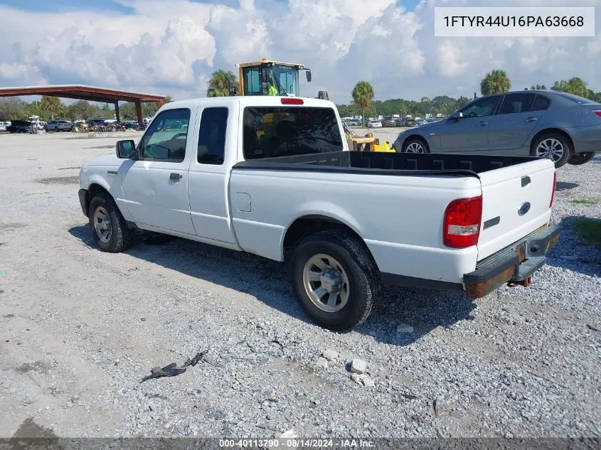 2006 Ford Ranger Sport/Stx/Xlt VIN: 1FTYR44U16PA63668 Lot: 40113790