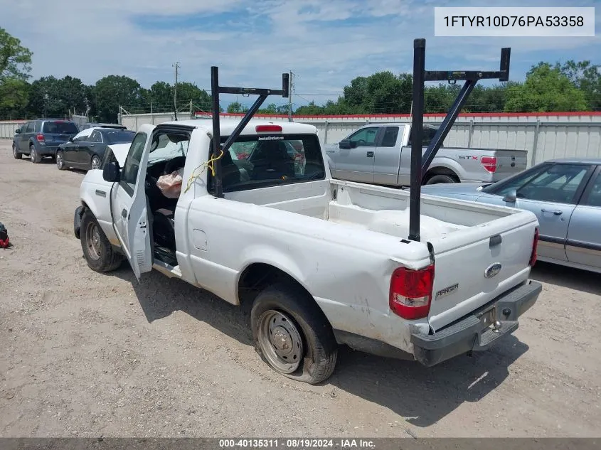 2006 Ford Ranger Xl/Xlt VIN: 1FTYR10D76PA53358 Lot: 40135311