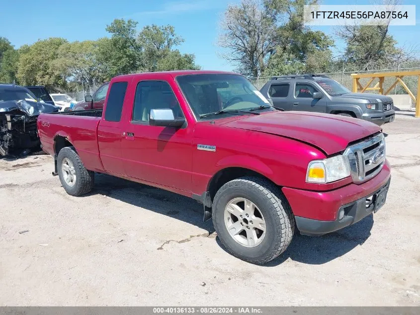 2006 Ford Ranger Fx4 Level Ii/Fx4 Off-Road/Sport/Xlt VIN: 1FTZR45E56PA87564 Lot: 40136133