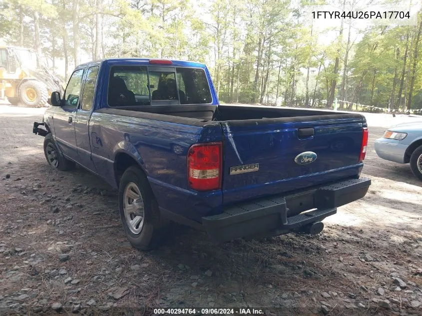 2006 Ford Ranger Sport/Stx/Xlt VIN: 1FTYR44U26PA17704 Lot: 40294764