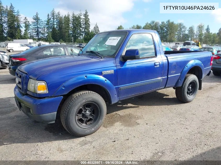 2006 Ford Ranger VIN: 1FTYR10U46PA24626 Lot: 40328971