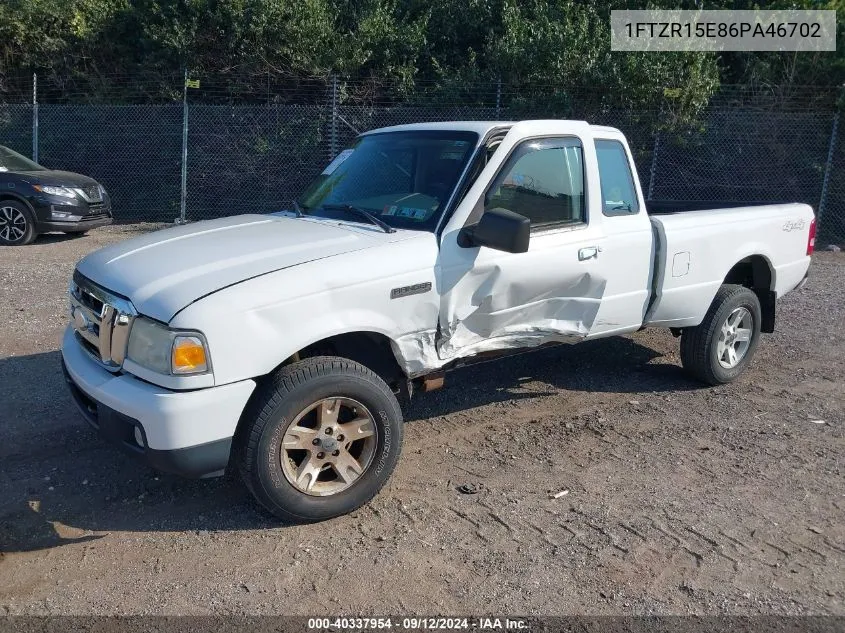 2006 Ford Ranger Fx4 Off-Road/Sport/Xl/Xlt VIN: 1FTZR15E86PA46702 Lot: 40337954