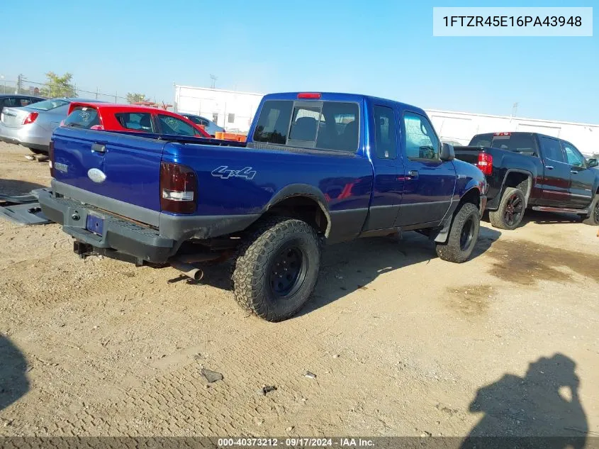 2006 Ford Ranger Fx4 Level Ii/Fx4 Off-Road/Sport/Xlt VIN: 1FTZR45E16PA43948 Lot: 40373212