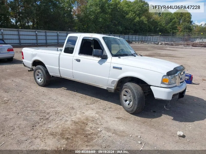 2006 Ford Ranger Sport/Stx/Xlt VIN: 1FTYR44U36PA47228 Lot: 40384469