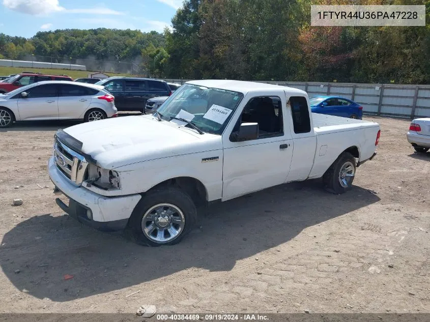 2006 Ford Ranger Sport/Stx/Xlt VIN: 1FTYR44U36PA47228 Lot: 40384469