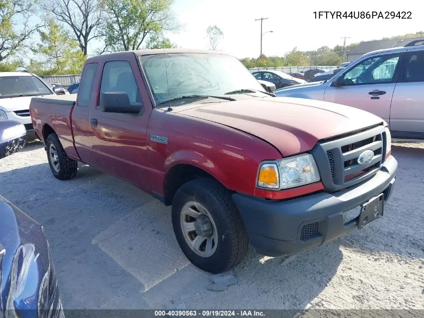 2006 Ford Ranger Sport/Stx/Xlt VIN: 1FTYR44U86PA29422 Lot: 40390563