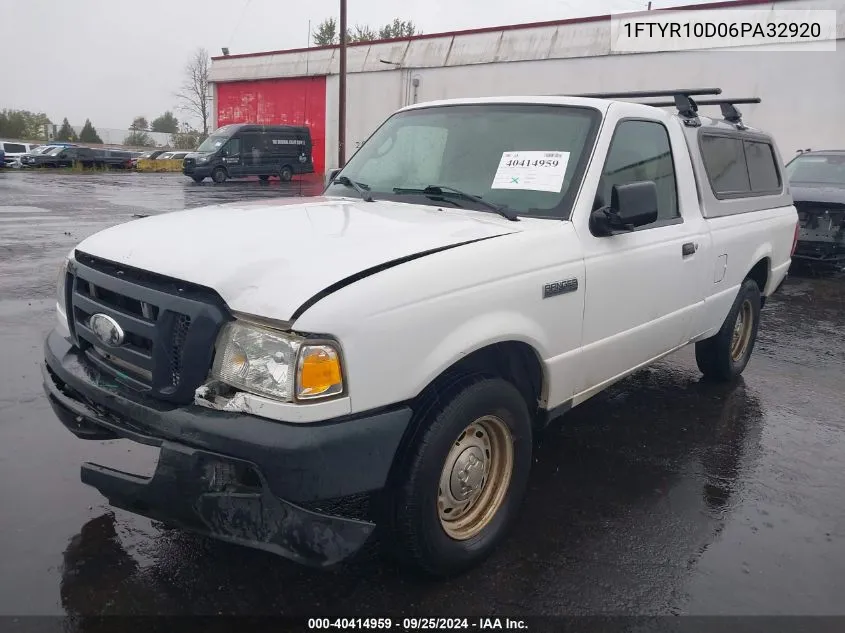 2006 Ford Ranger Xl/Xlt VIN: 1FTYR10D06PA32920 Lot: 40414959