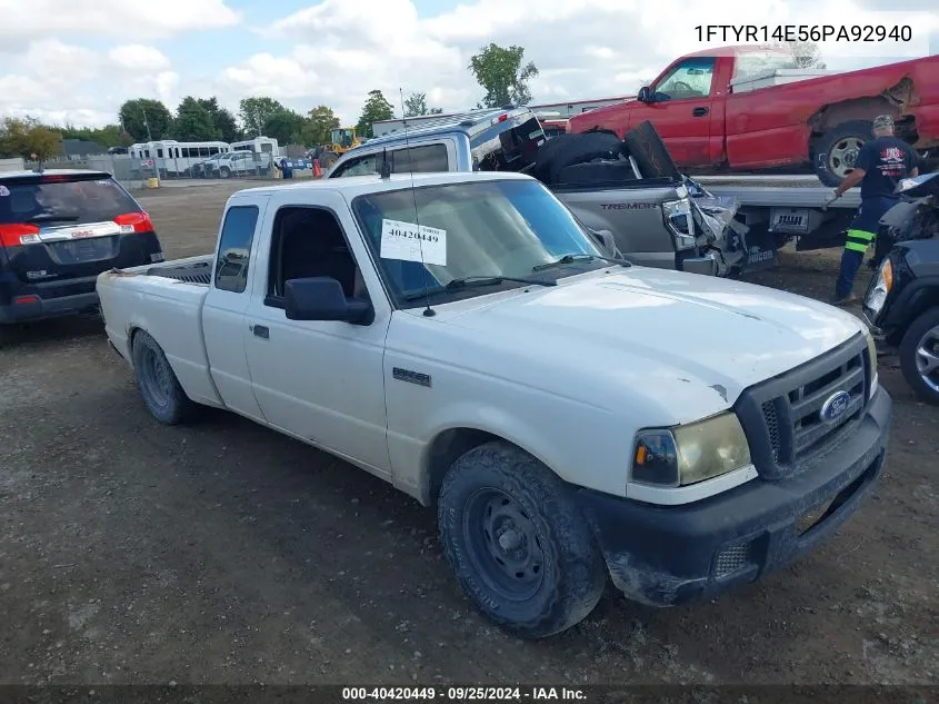 2006 Ford Ranger Sport/Stx/Xl/Xlt VIN: 1FTYR14E56PA92940 Lot: 40420449