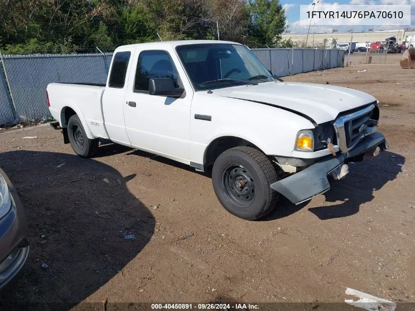 2006 Ford Ranger Sport/Stx/Xl/Xlt VIN: 1FTYR14U76PA70610 Lot: 40450891