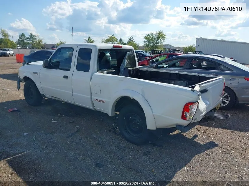 2006 Ford Ranger Sport/Stx/Xl/Xlt VIN: 1FTYR14U76PA70610 Lot: 40450891