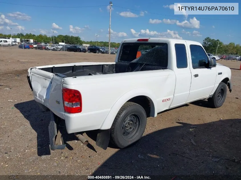 2006 Ford Ranger Sport/Stx/Xl/Xlt VIN: 1FTYR14U76PA70610 Lot: 40450891