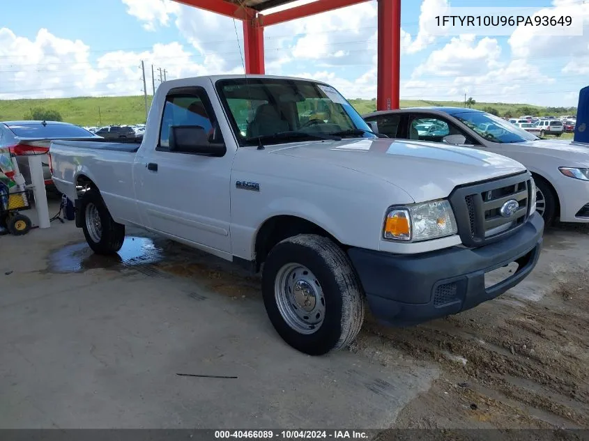 2006 Ford Ranger Sport/Stx/Xl/Xlt VIN: 1FTYR10U96PA93649 Lot: 40466089